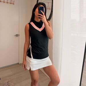 Le Coq Sportif Black and Pink Tank Golf Tennis Top